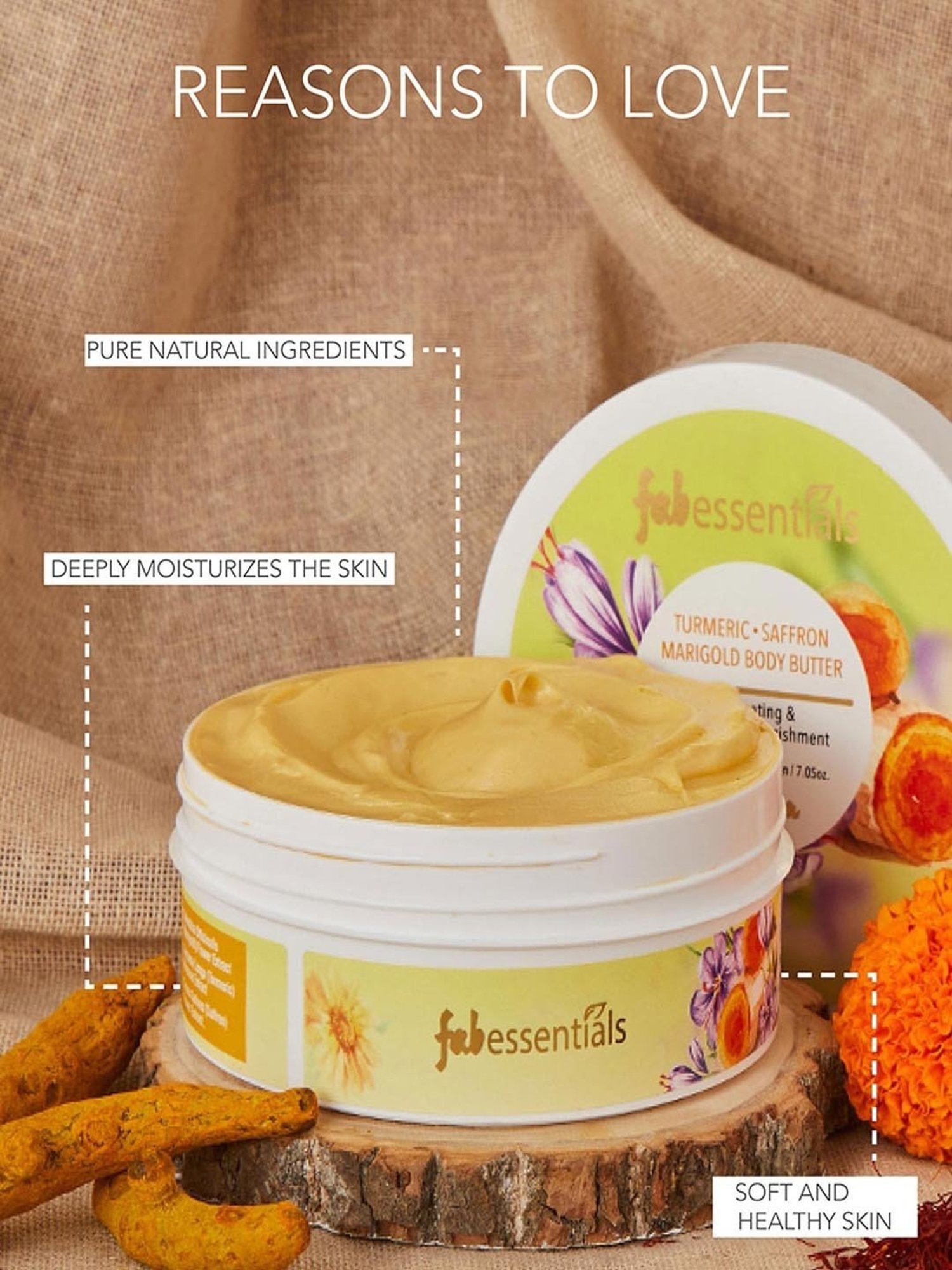 Fabessentials Turmeric & Saffron Marigold Body Butter - 200 gm