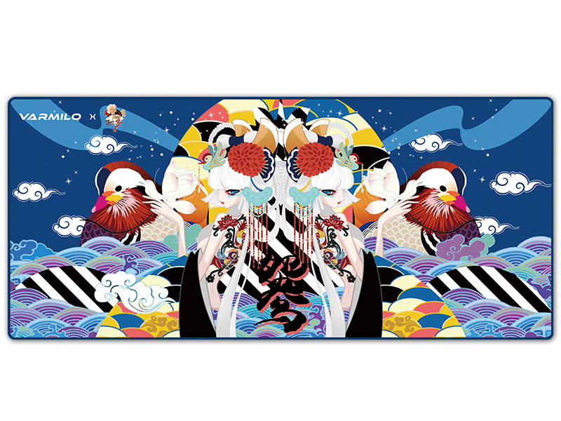 Varmilo Extra Large National Beauty Beijing Opera Desk Pad/Mat with Stitched Edges  Mouse Pad