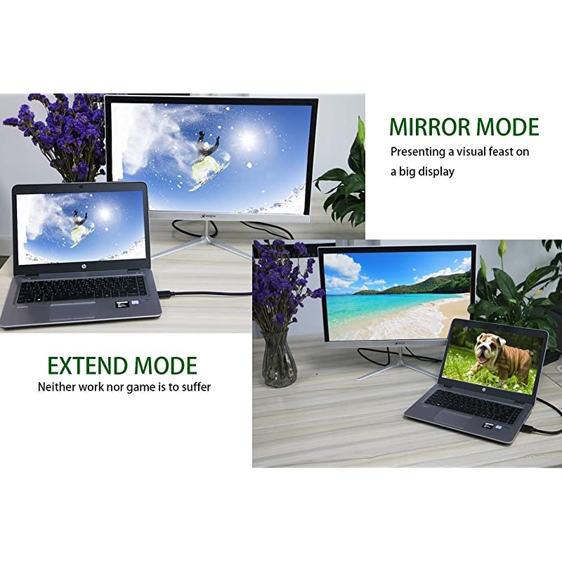 to HDMI Cable 6 ft DP Display Port to HDMI Cable Adapter 6 feet Braided Male to Male Supports Video and Audio for DELL HP ASUS etc