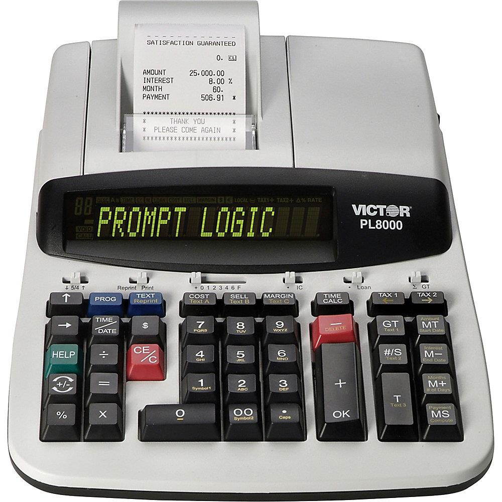Victor PL8000 One-Color Prompt Logic Printing Calculator Black Print 8 Lines/Sec
