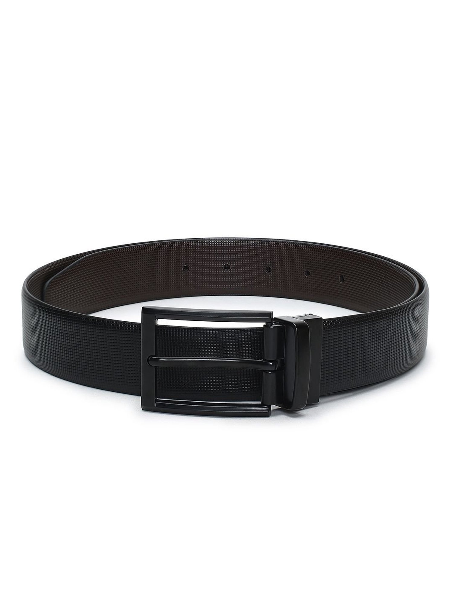 Crusset Black Leather Formal Belt for Men