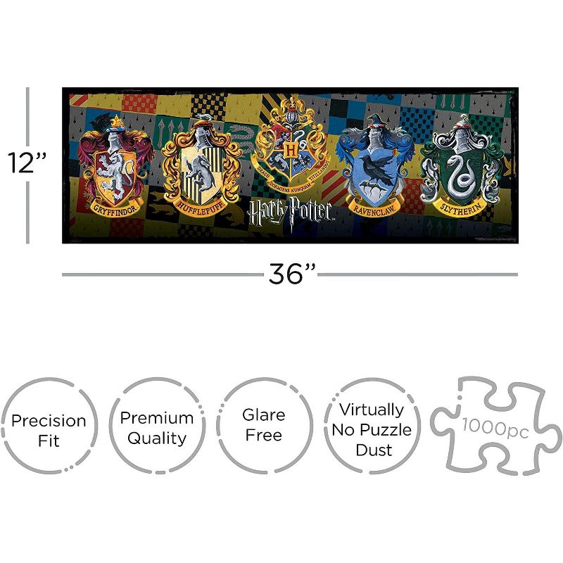 Aquarius Harry Potter Crests Slim 1000-Piece Jigsaw Puzzle