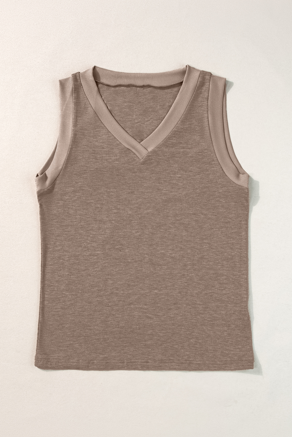Pink Casual Solid Color Crew Neck Tank Top