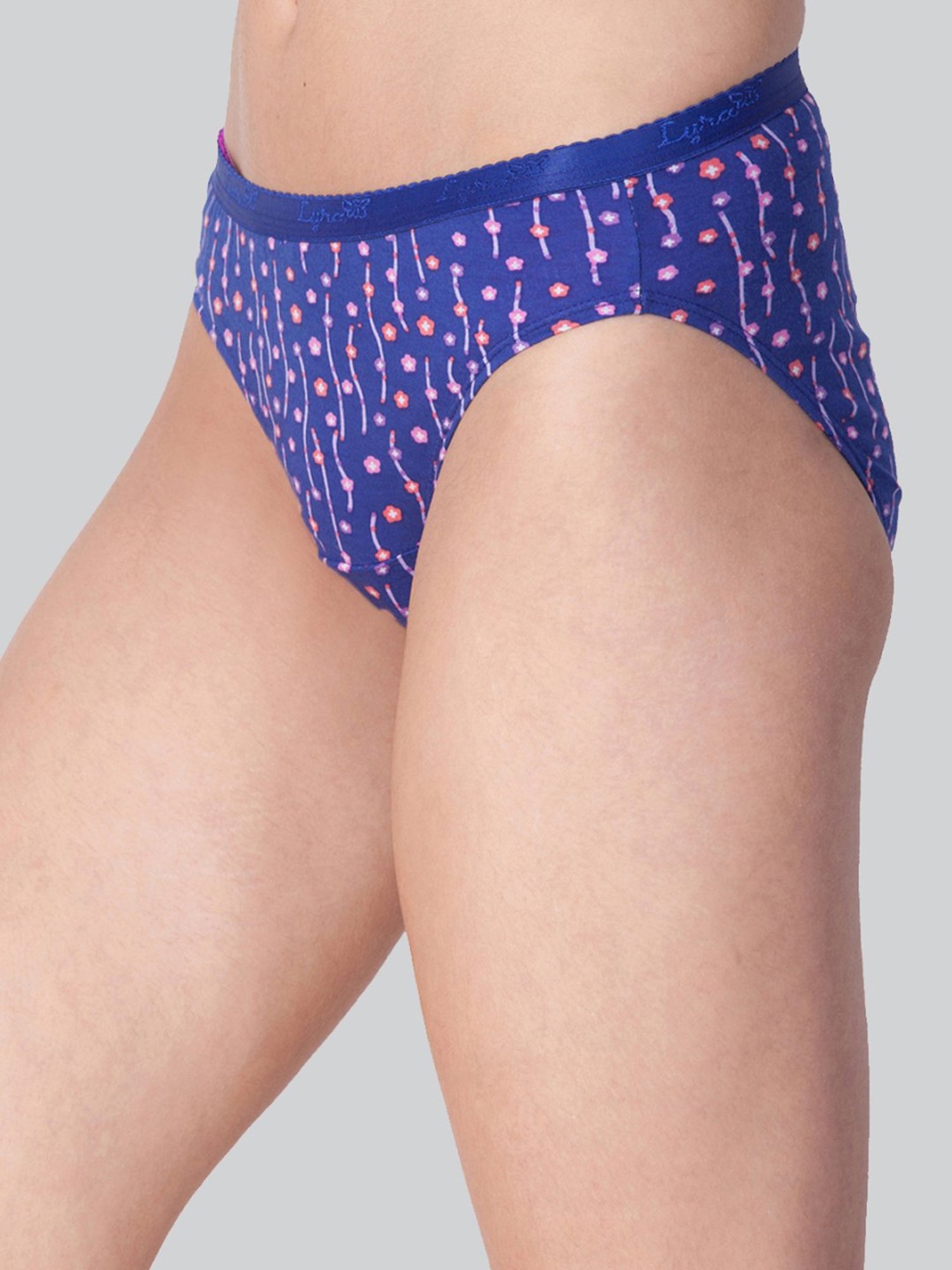 Lyra Assorted Color Cotton Printed Bikini Panties - Pack Of 10