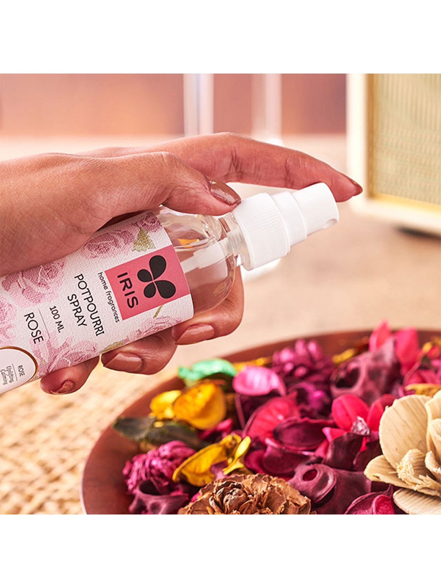 IRIS Pink Rose Potpourri Refresher Oil Spray