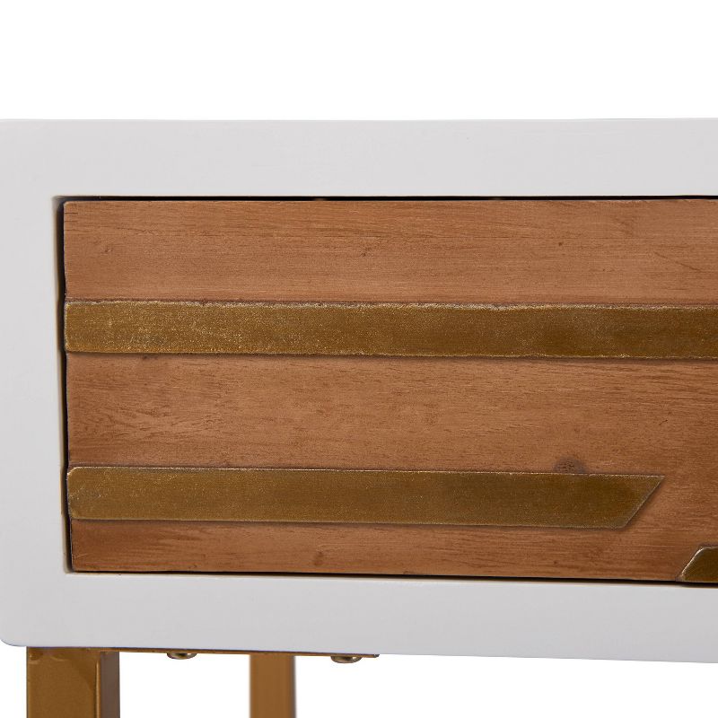 Jupiter Desk Console Table White/Gold - Adore Decor