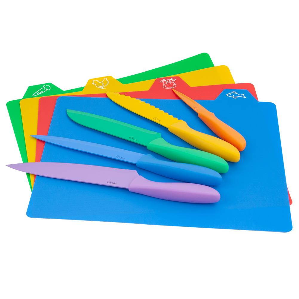 Cuisinart 14-piece Ceramic-Coated Stainless Steel Knife Set with Cutting Mats