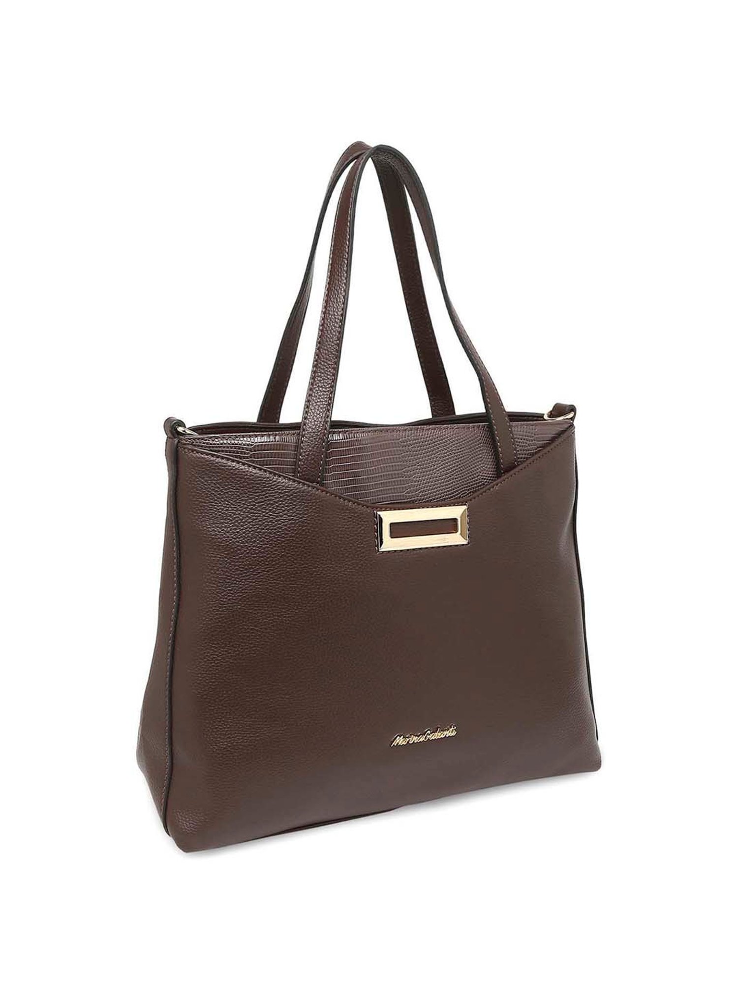 Marina Galanti Brown Solid Medium Tote Handbag