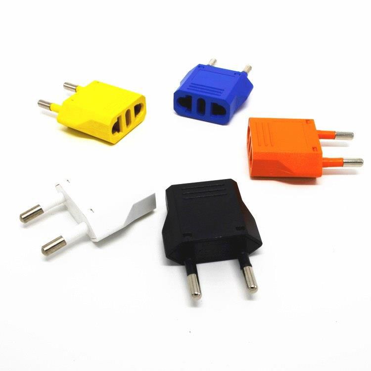 1 pcs US To EU 4.0mm Plug Adapter  American To Euro Europe European Travel Power Adapter AC Converter Electrical Outlet Socket