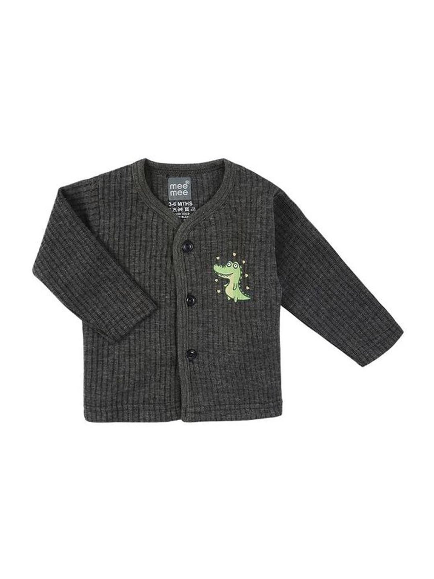 Mee Mee Kids Grey Printed Full Sleeves Thermal Set