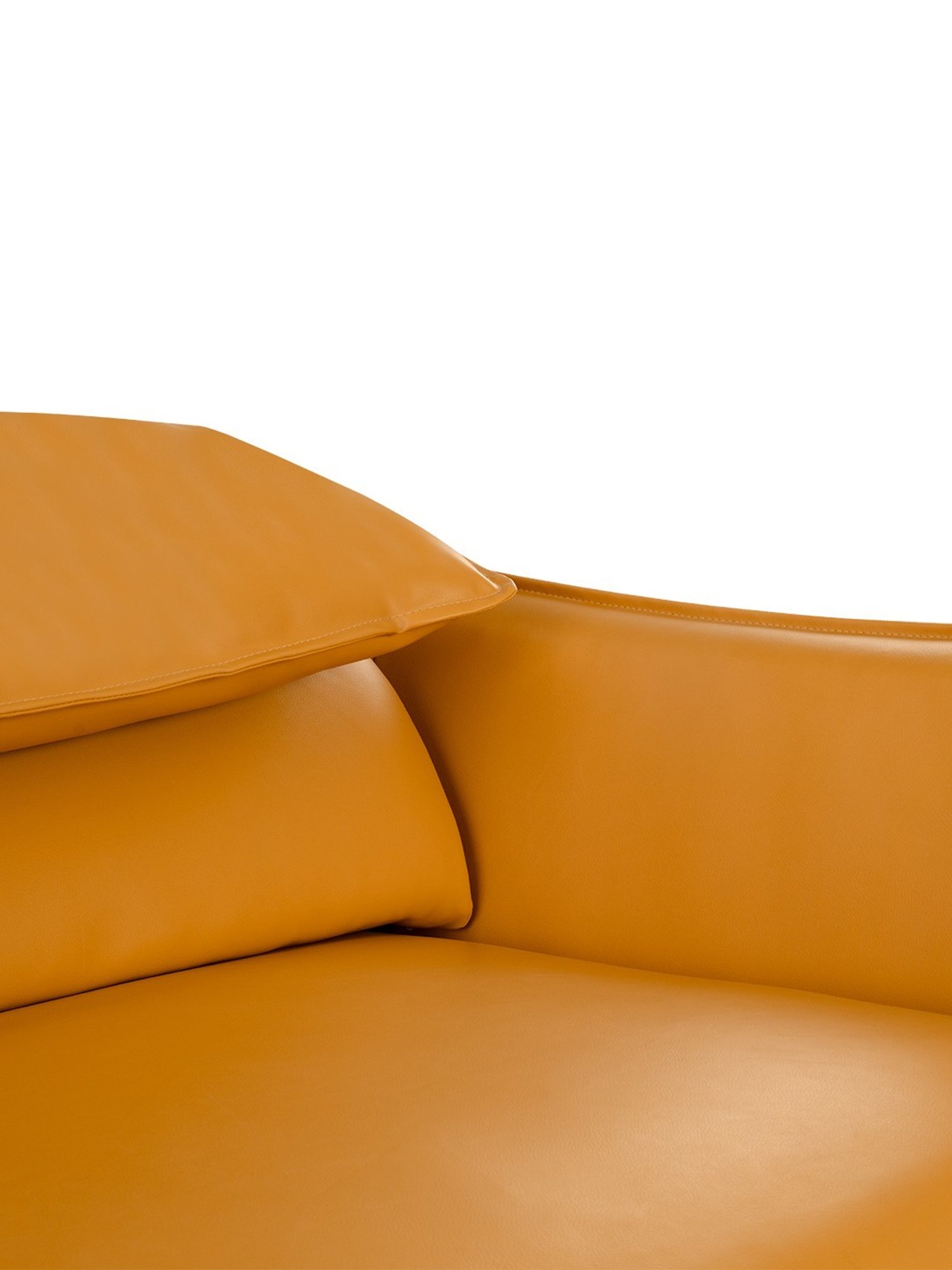 Durian Serena Amber Yellow Premium Leatherette 2 Seater Sofa
