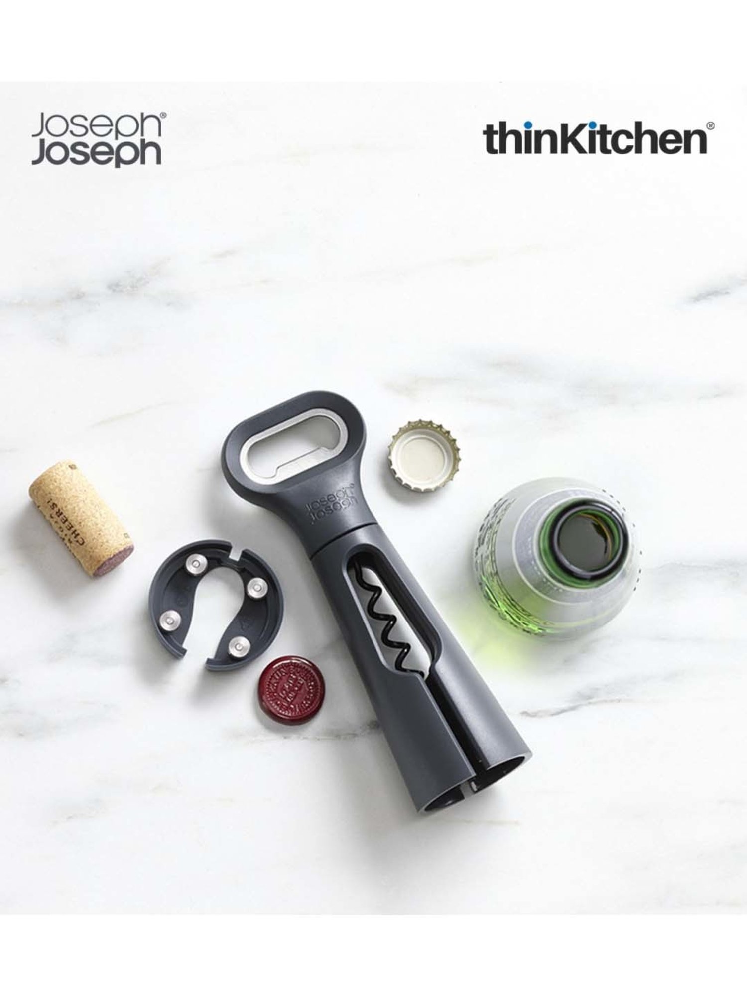 JOSEPH JOSEPH Silver & Green Steel 30.5 cm Elevate Tong - Set of 1