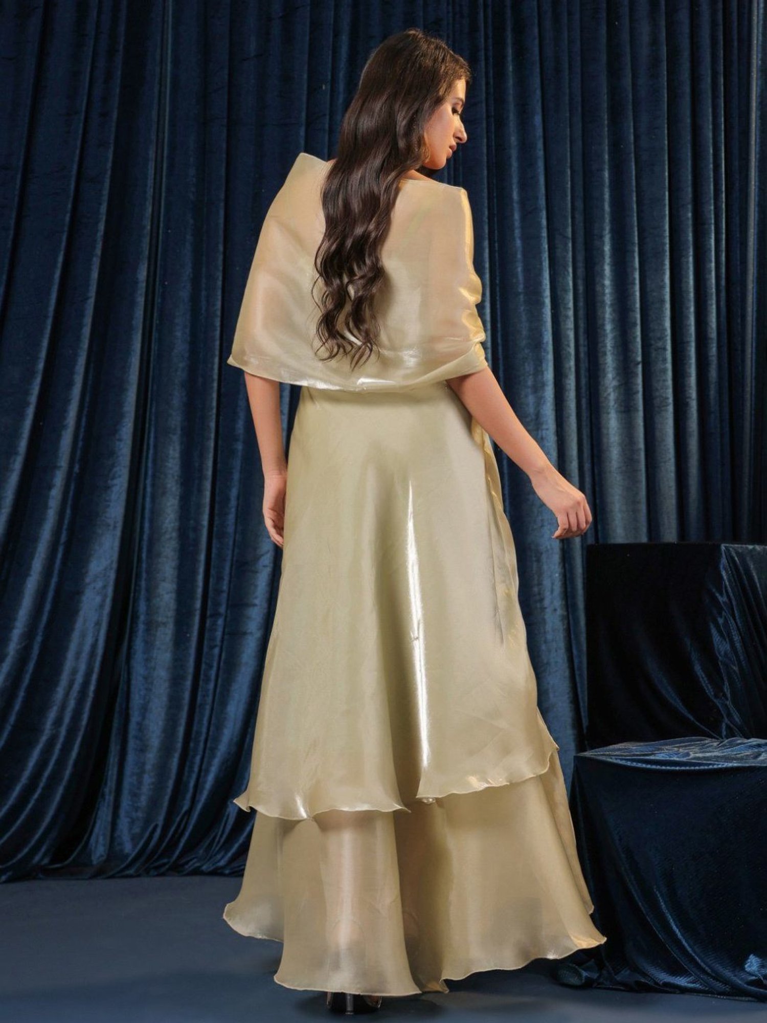 BInfinite Green Sparkle Sorbet Gleam Aura Flow Dress