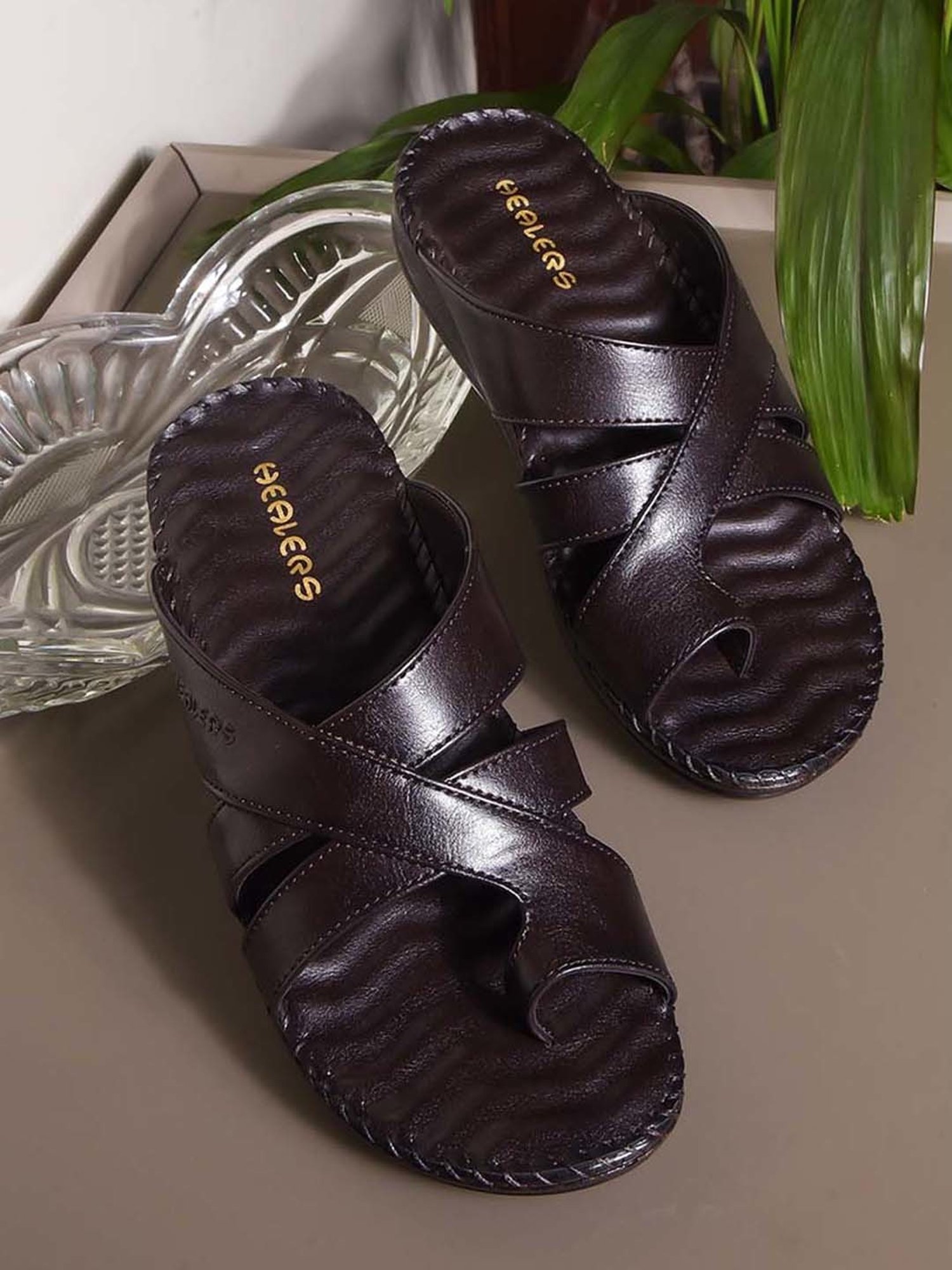 Healers by Liberty Women's Brown Toe Ring Wedges