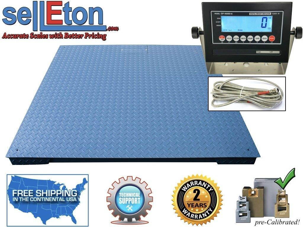 Heavy Duty Industrial Floor scale 7 x 7 / 84 10,000 lbs x 1 lb & LCD display
