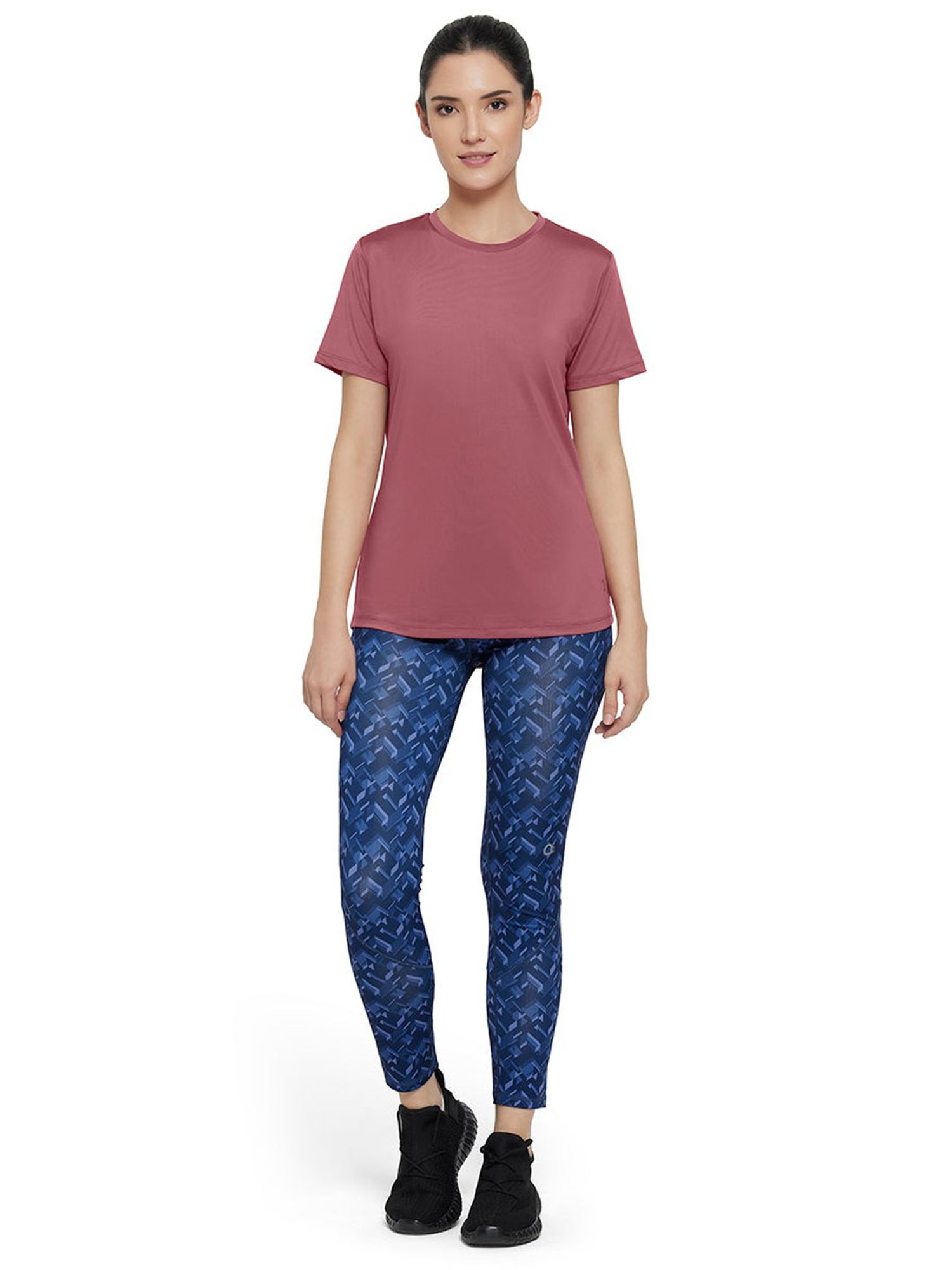 Amante Dusty Pink Regular Fit Sports T-Shirt