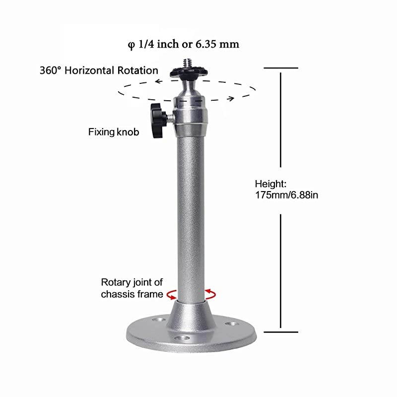 Mini Ceiling Projector Mount for Projectors CCTV DVR Cameras  Angle Adjustable Projection Length 175mm688in Silver