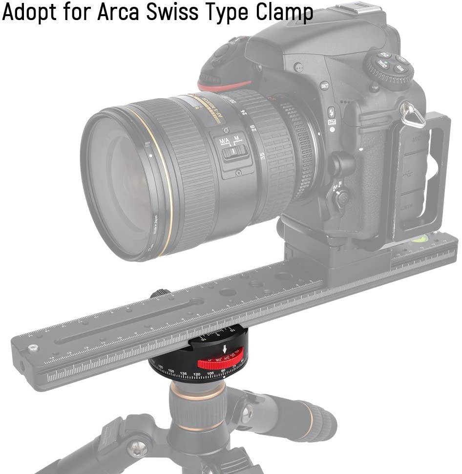 Koolehaoda Panoramic Tripod Head 360&ordm; All-Metal Tripod Ballhead with Indexing Rotator Compatible for Arca Swiss Quick Release Plate