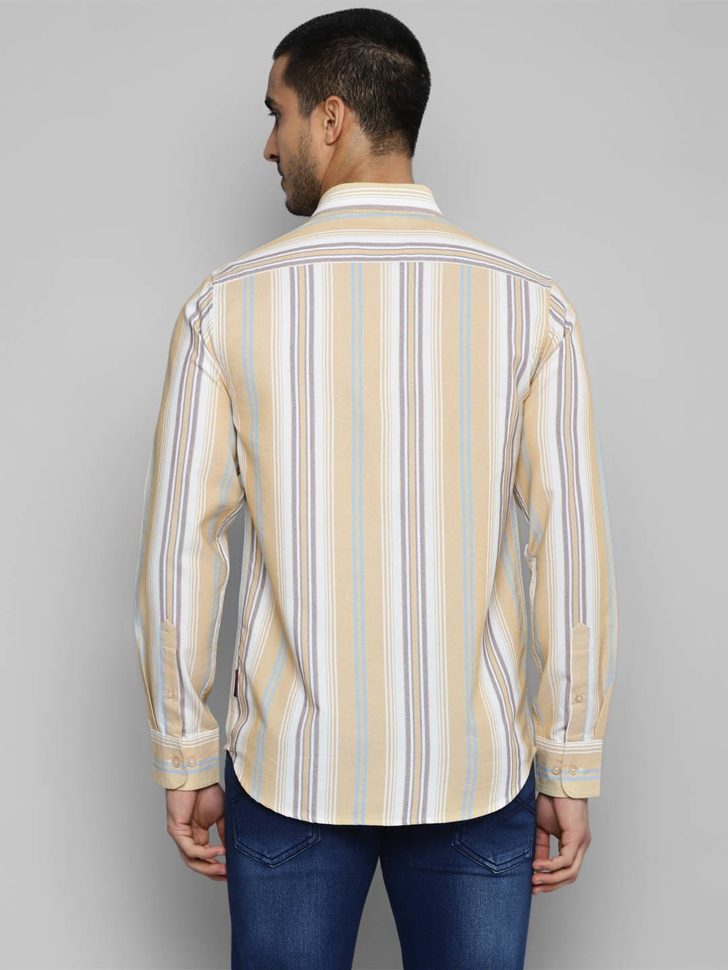 Allen cooper Multicolor Regular Fit Striped Cotton Shirt