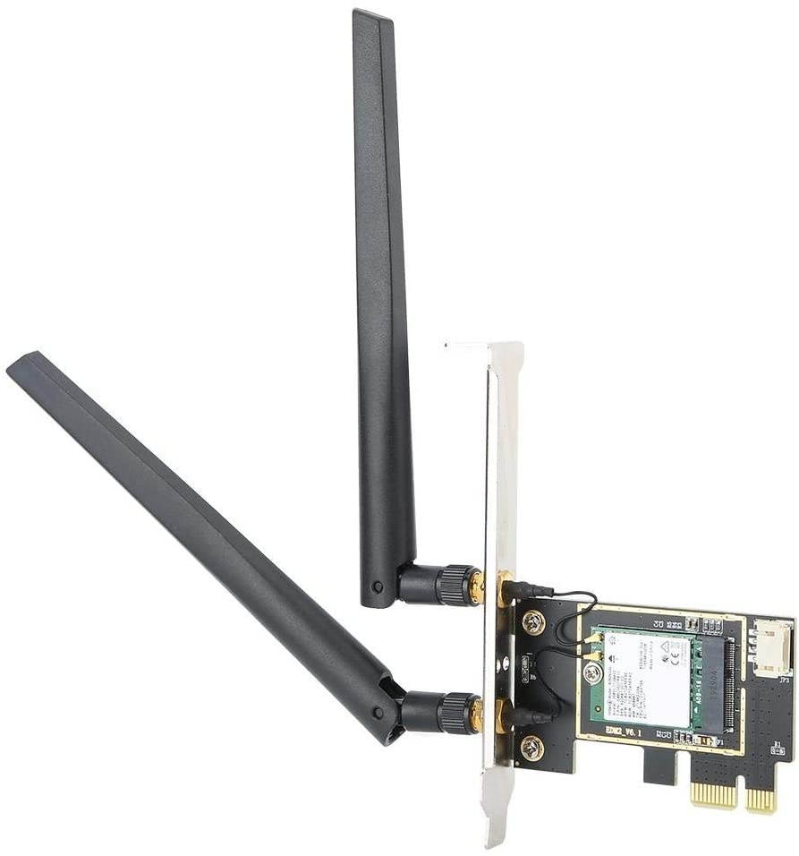 Bewinner1 PCI-E Dual Antenna Wireless Network Card, 8DBI 1730 Mbps WiFi Dual Band Bluetooth 5.0 Network Adapter, PC I-e 1X x4 x8 x16 High Speed Universal Portable Network Device for PC