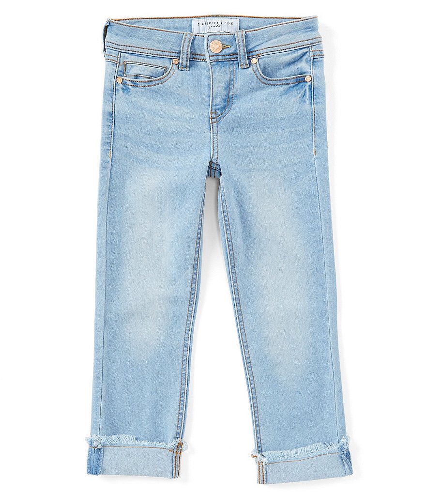 Celebrity Pink Big Girls 7-16 Frayed-Cuff Cropped Jeans