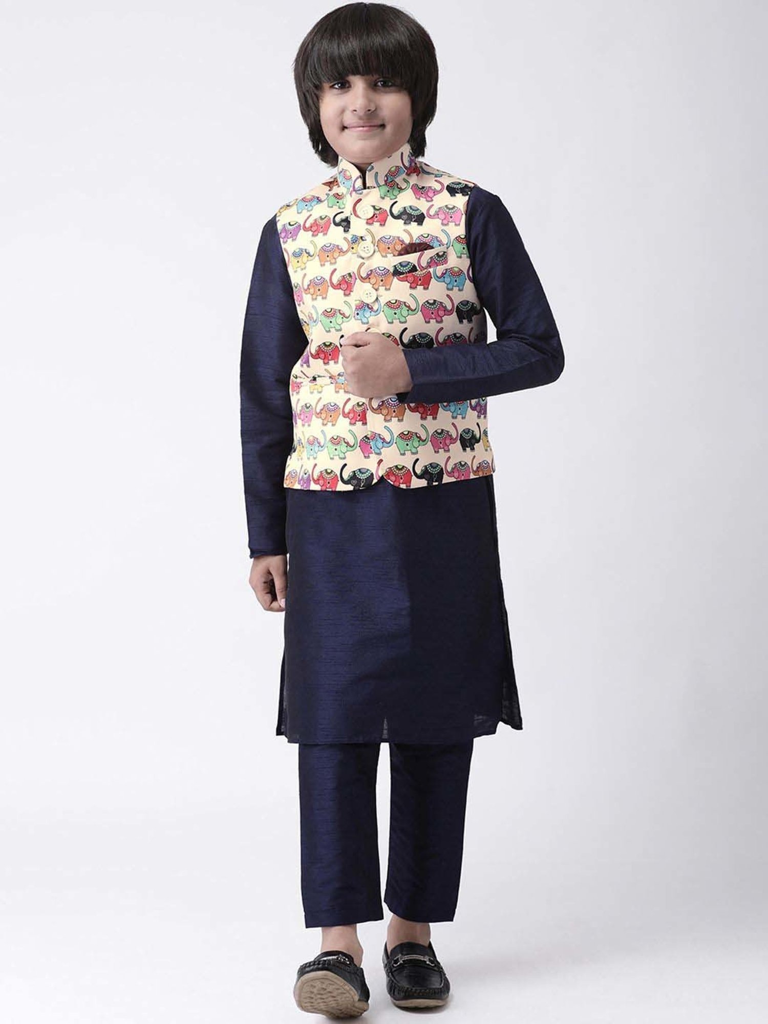 Hangup Plus Kids Multicolor Printed Full Sleeves Kurta Set