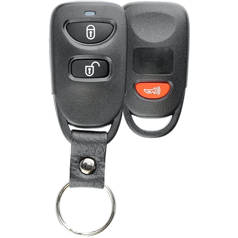 Keyless Remote Key Fob Case Shell Button Pad Cover with Leather Strap for Hyundai Kia