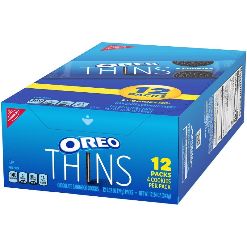 Oreo Thins Chocolate Sandwich Cookies - 12.24oz/12ct