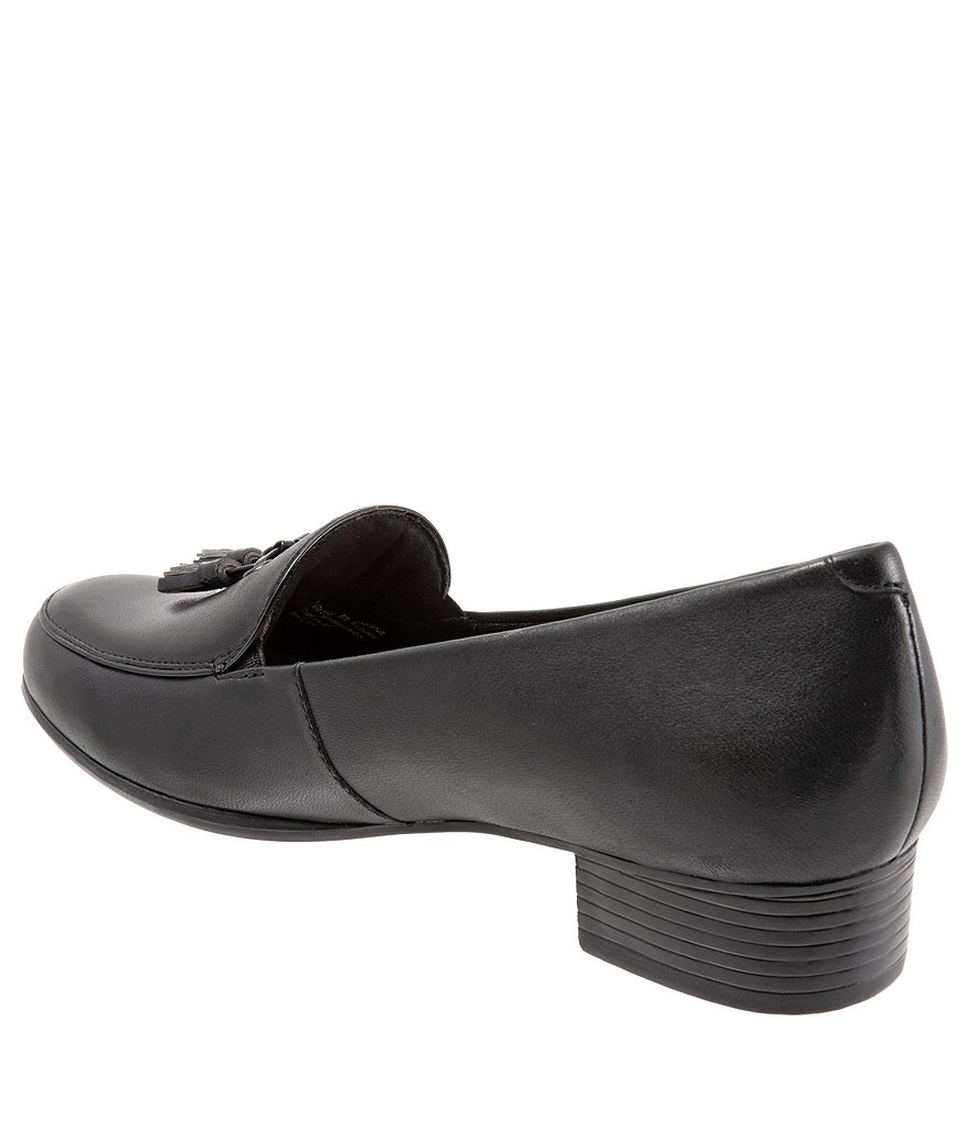 Trotters Mary Leather Tassel Block Heel Loafers