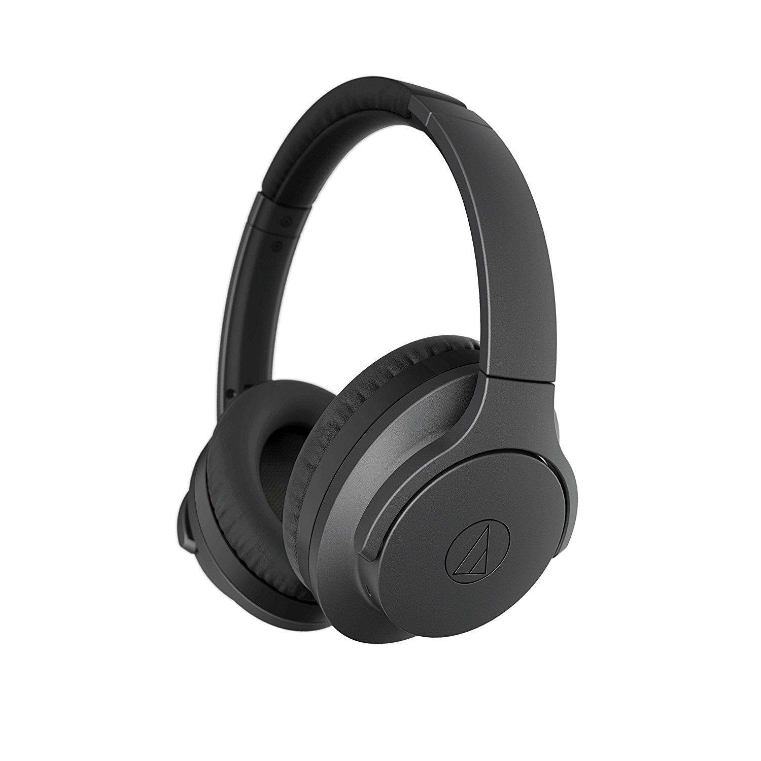 Audio-Technica Black ATH-ANC700BTBK 3.5 mm (1/8") stereo mini-plug, L-shaped Connector QuietPoint Wireless Active Noise-Cancelling Headphones