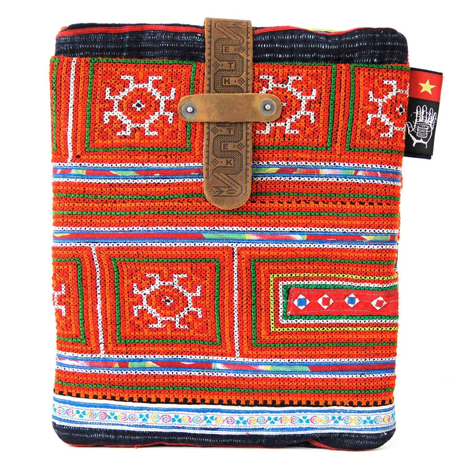 Ethnotek iPad Sleeve/iPad Cover for iPad 2, iPad Air and Similar Sized Tablets, Decorated with Hand-Crafted Fabric from Traditional Weavers (Vietnam 6)