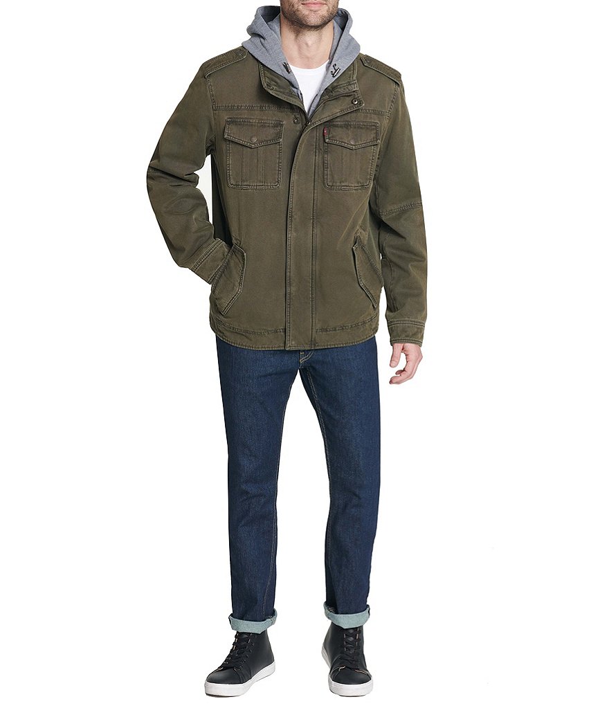 Levi's&reg; Twill Hooded Military Trucker Jacket