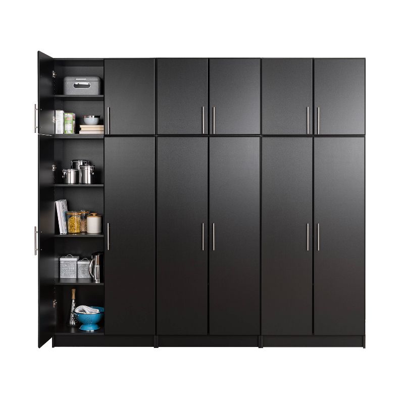96" Elite with 6 Storage Cabinet Set Black - Prepac