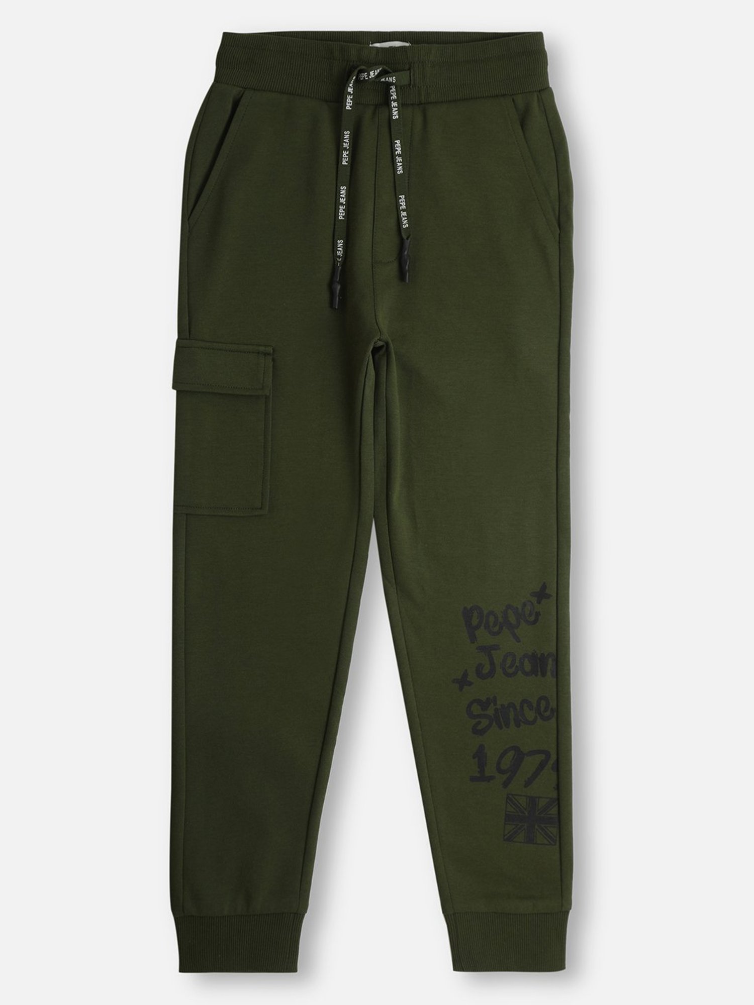 Pepe Jeans Boys Olive Printed Joggers