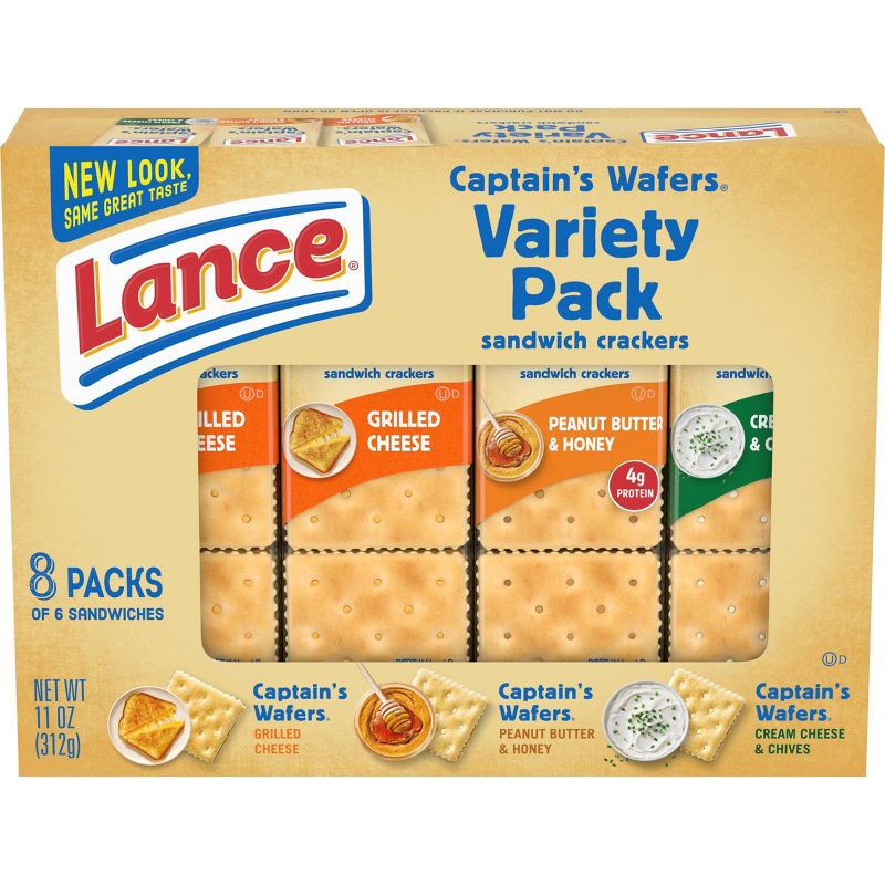 Lance Variety Pack Captain's Wafer Cracker Sandwiches - 11oz/8ct