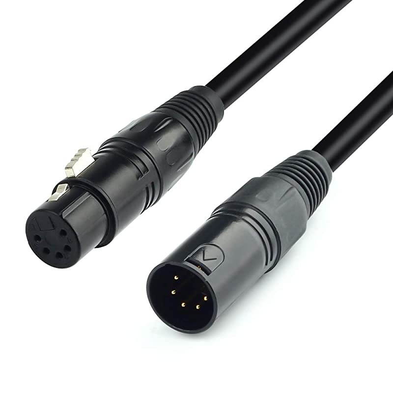 DMX-512 XLR 5 Pin Male to XLR 5 Pin Female DMX Lighting Cable(10 Feet/3M)