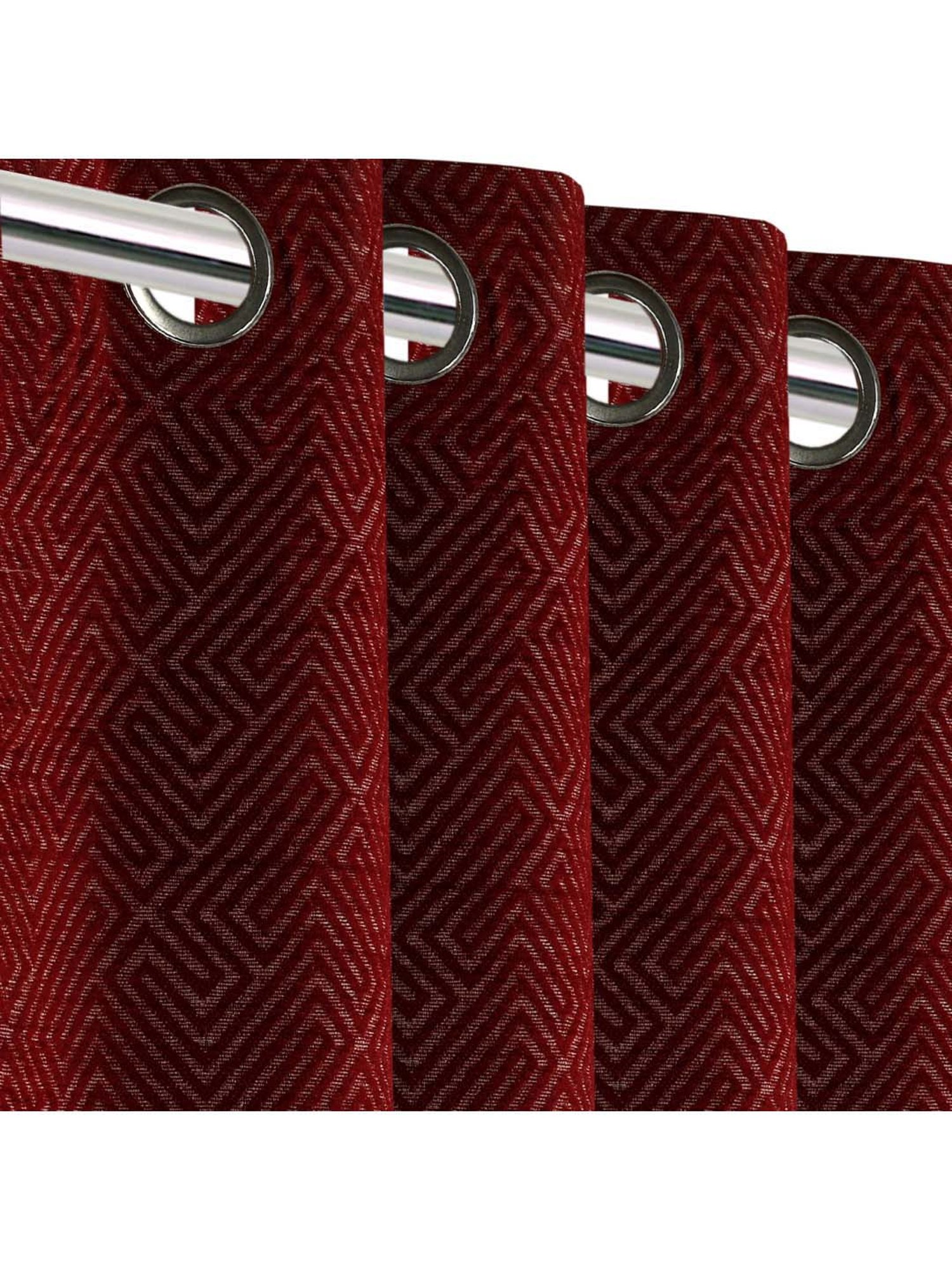 Saralhome Pacman Chenille Blackout Door Curtains 2pc, Mehroon. 4x7 Ft