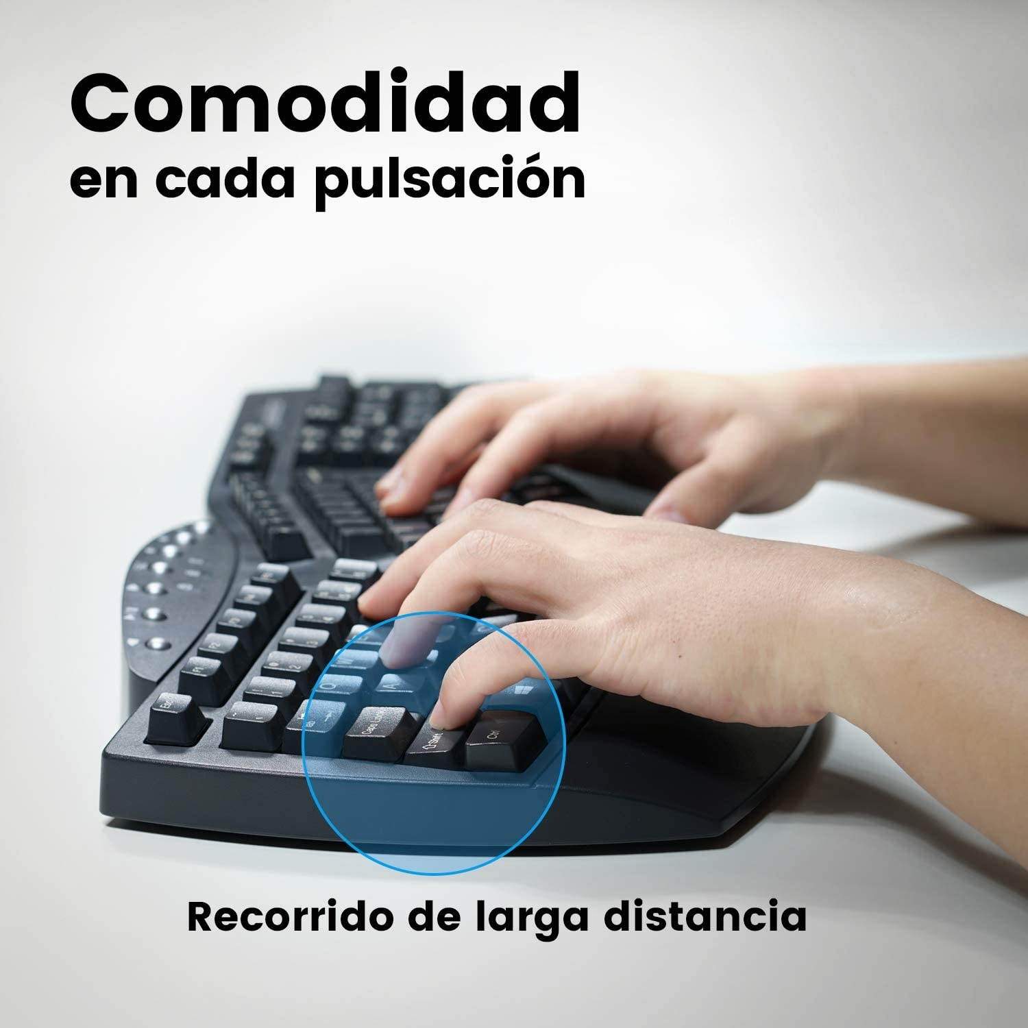 Perixx PERIBOARD-612B ES - Teclado Inalambrico RF con divisiones, sistema Dual y Bluetooth 4.0, Compatible con Windows 10 y macOS - QWERTY Espa&ntilde;ol