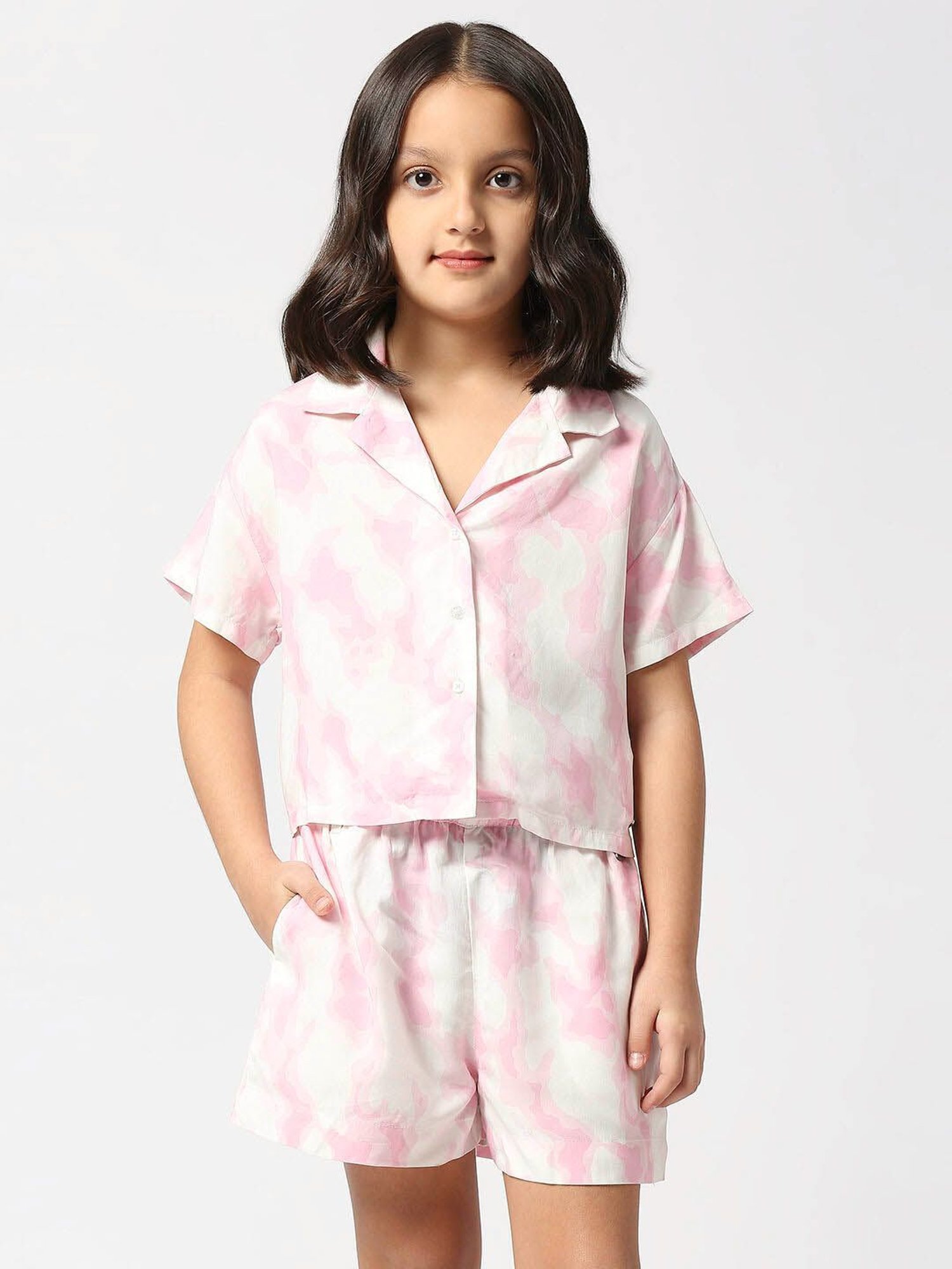 LilPicks Kids Yellow Solid Crop Top