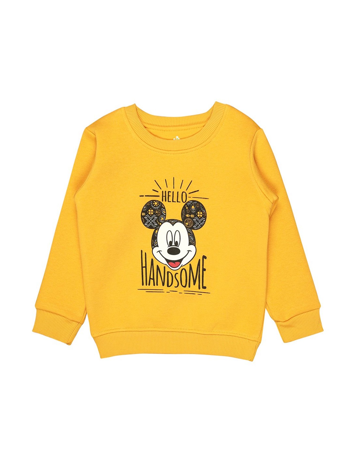 Bodycare Kids Mustard Printed Full Sleeves Sweatshirt