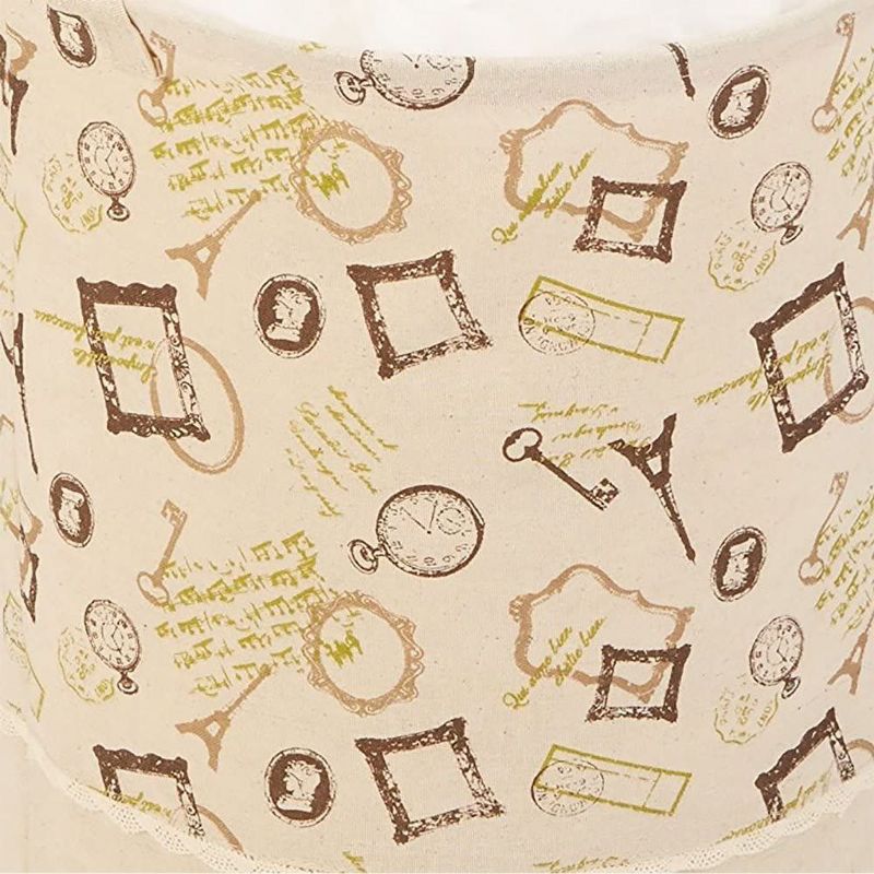 Household Essentials Round Brushed Stainless Hamper Wood Lid