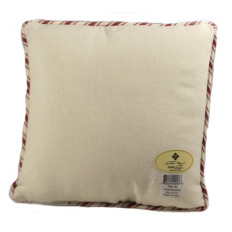 Home Decor 10.0" Wreath Pillow Christmas Berries  -  Decorative Pillow