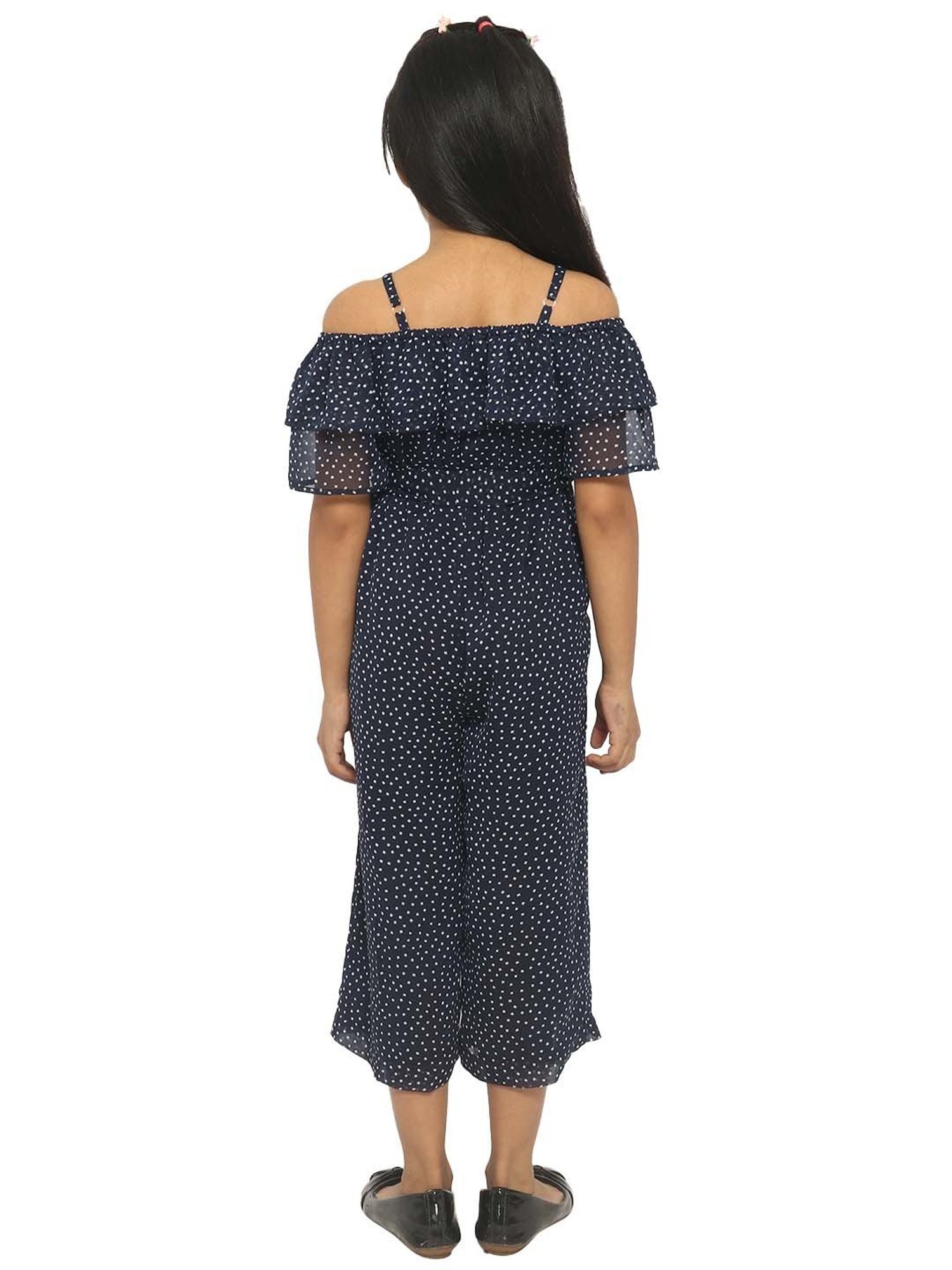 Nauti Nati Kids Navy Printed Jumpsuit