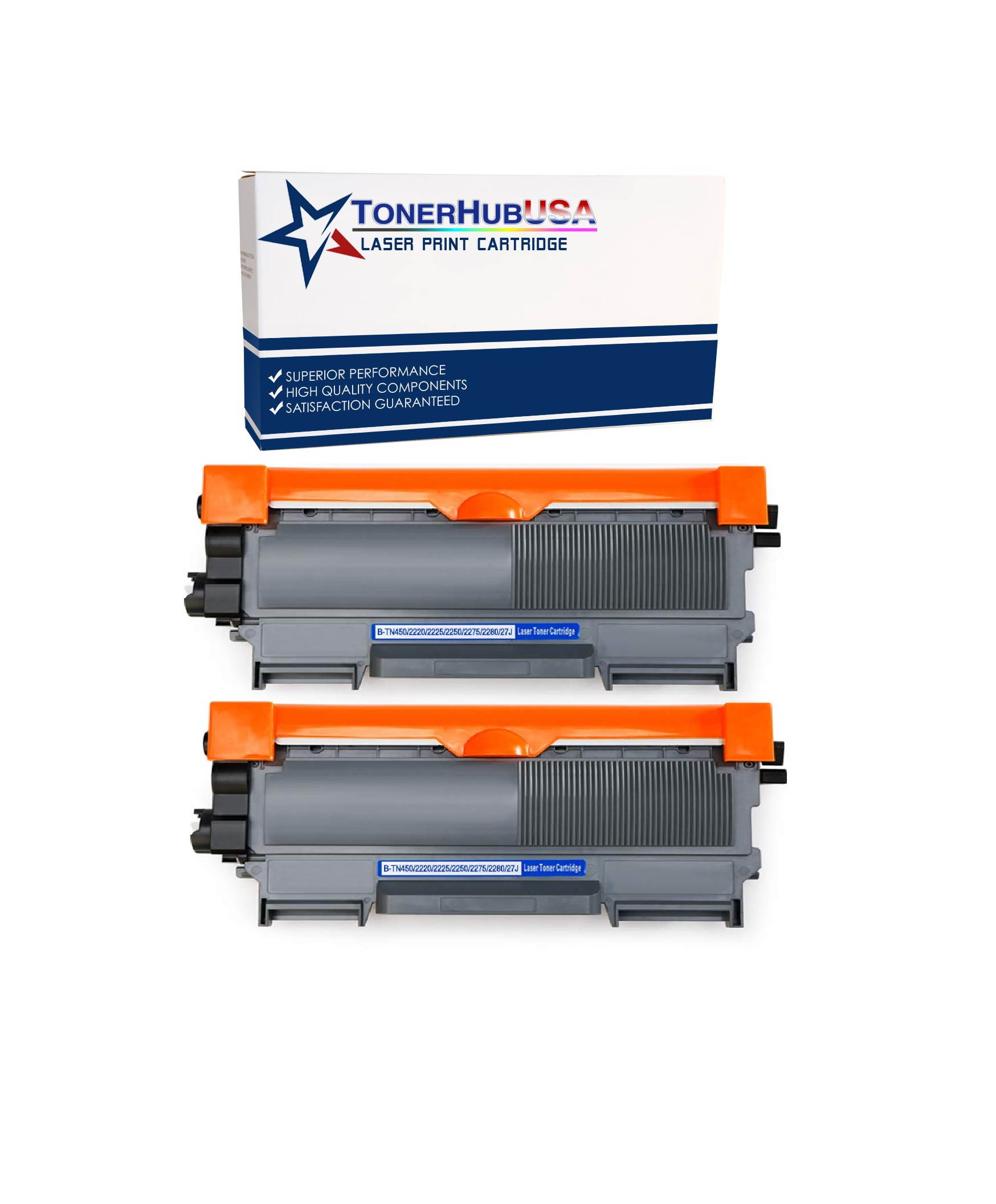 TONERHUBUSA Compatible TN450 TN420 Black Toner Cartridge High Yield Use for HL-2240d HL-2270dw HL-2280dw MFC-7360n MFC-7860dw IntelliFax 2840 2940 Printer 2 Pack