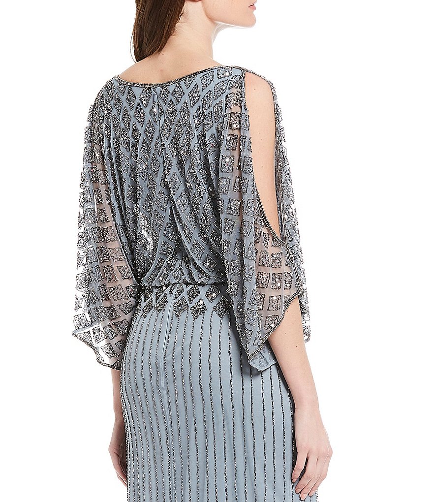 Pisarro Nights Beaded Bodice Blouson Gown