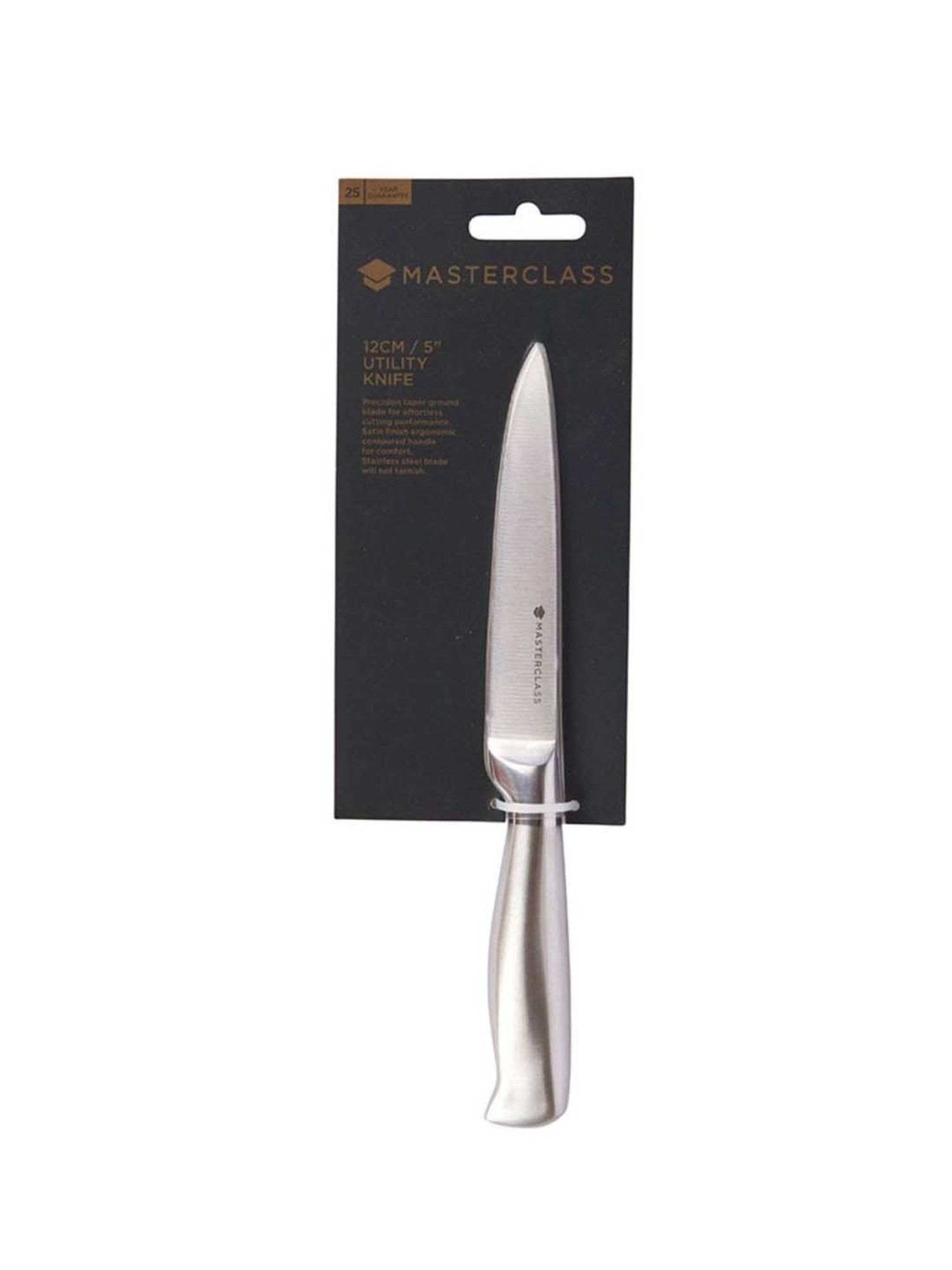MasterClass Silver Medium Stainless Steel Acero Utility Knife - 12 cm