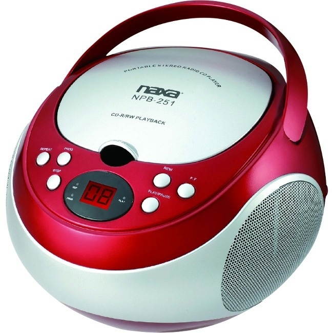 NAXA Electronics NPB-251RD Portable CD Player with AM/FM Stereo Radio