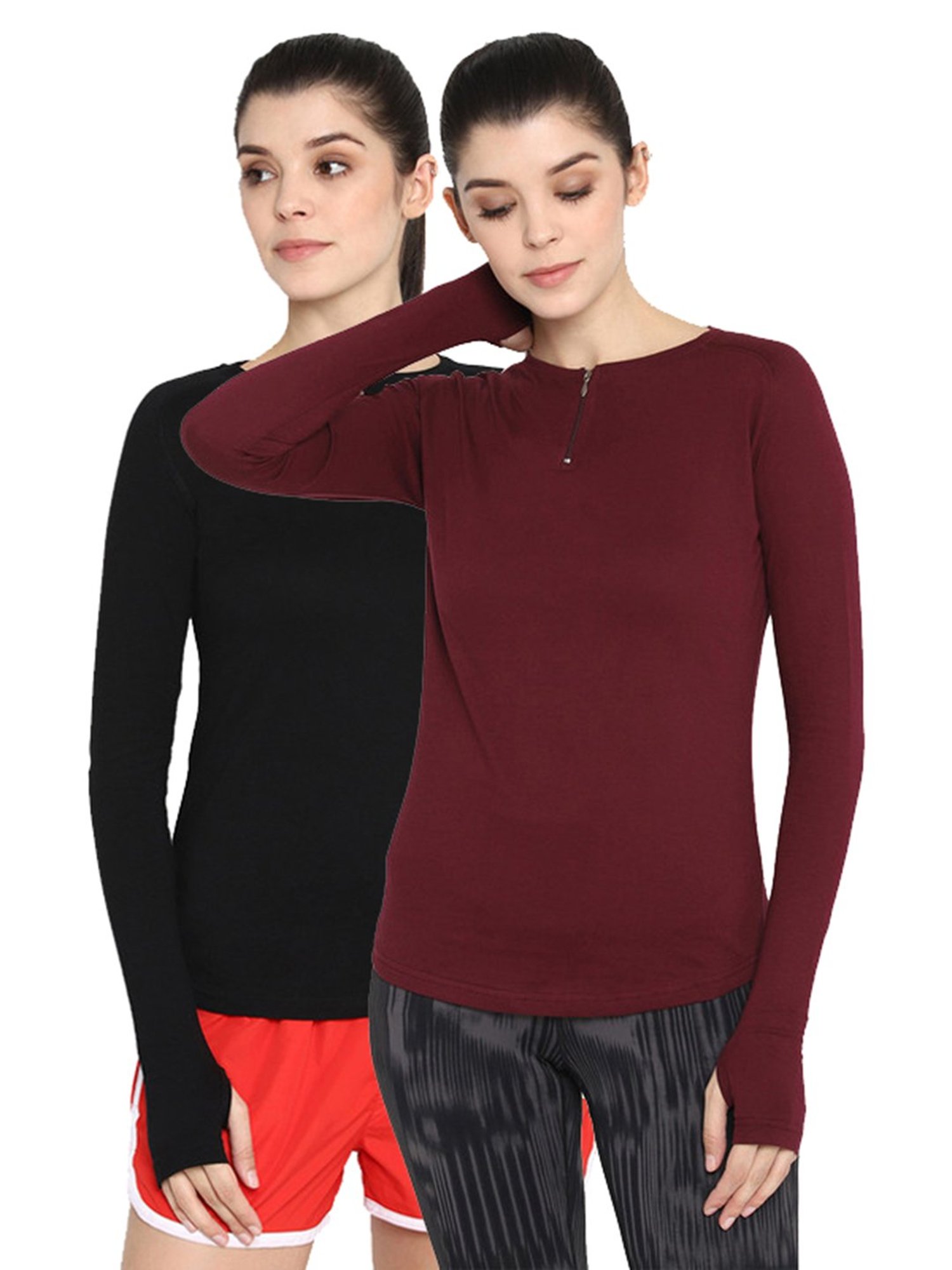 Appulse Black & Maroon Cotton T-Shirt - Pack of 2