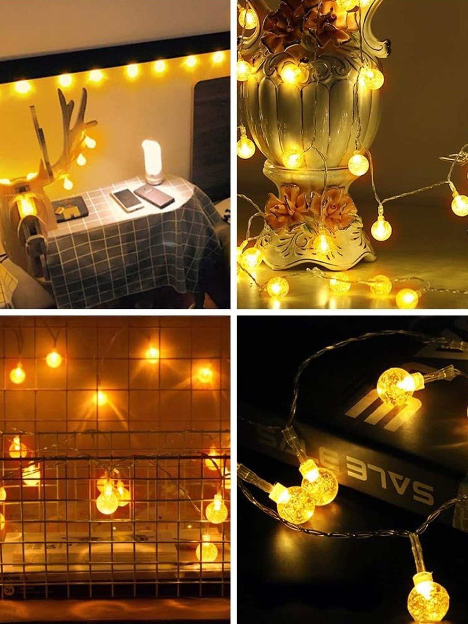 Xergy Crystal Ball LED String Fairy Lights Outdoor & Indoor for Home Decoration (Warm White)
