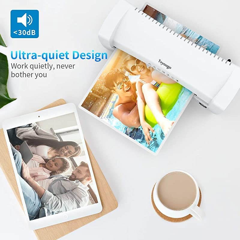 Laminator Machine Portable A4 Thermal Laminating Machine with Hot and Cold Settings AntiJAM ABS Button Fast Warmup and No Bubbles for Home Office School Including 15 Pouches